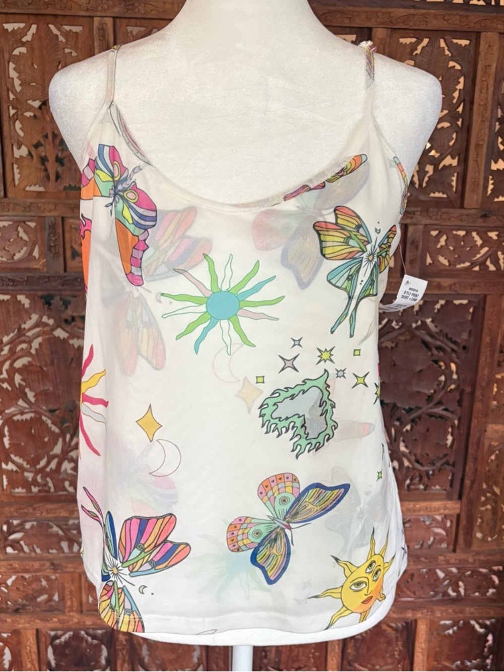 Celestial double layer sheer mesh cami tank size medium new with tag